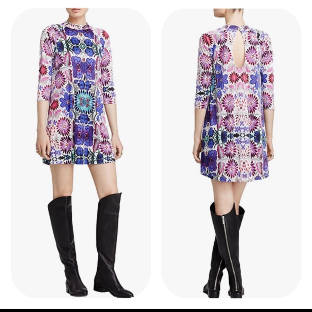 Free People Fiesta White Combo Shift Dress